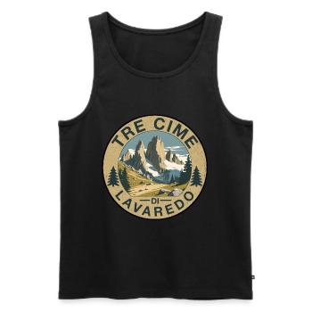 Tri Cime round - Men's Premium Organic Tank Top - black - Front - AI Model Male 178 light (178cm)