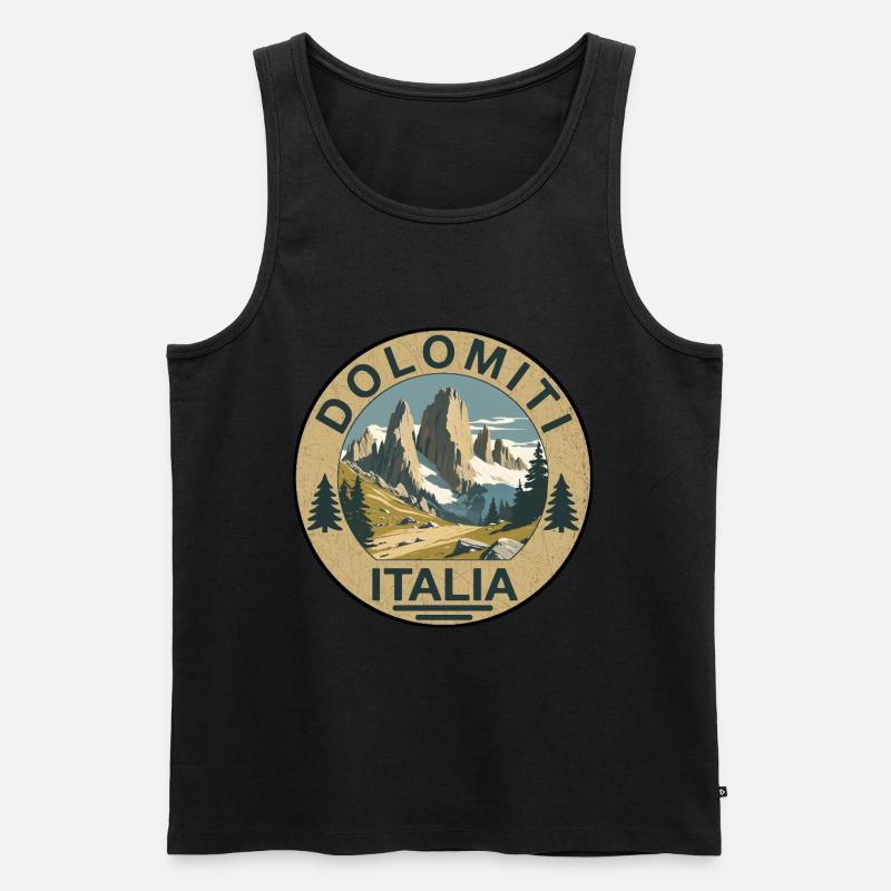 Dolomiten rund - Männer Premium Bio Tank Top - Schwarz