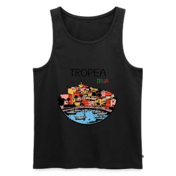 Tropea, Calabre, Italie - Débardeur bio Premium Homme - noir - Devant - AI Model Male 178 light (178cm)