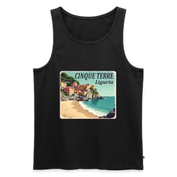 Cinque Terre - Männer Premium Bio Tank Top - Schwarz - Vorne - AI Model Male 178 light (178cm)