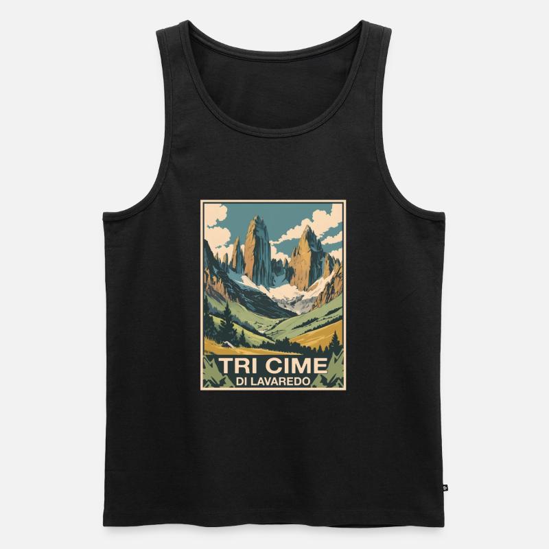 Tri Cime Dolomiten - Männer Premium Bio Tank Top - Schwarz