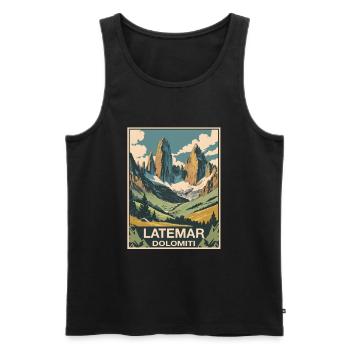 Latemar Dolomites - Débardeur bio Premium Homme - noir - Devant - AI Model Male 178 light (178cm)