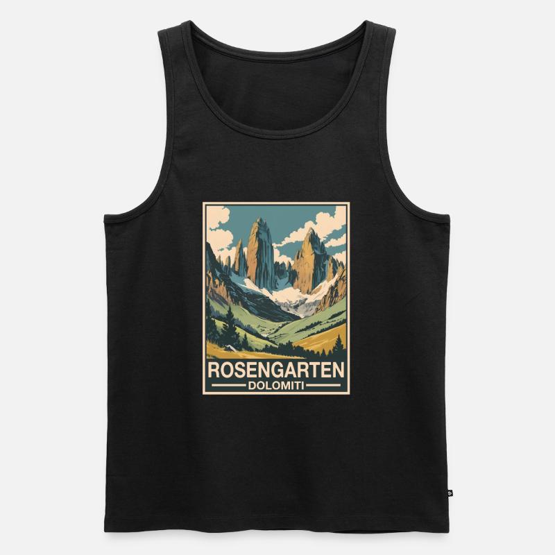 Rosengarten Dolomiten - Männer Premium Bio Tank Top - Schwarz