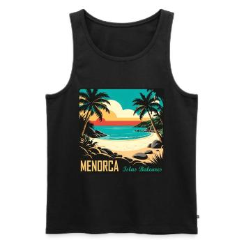Menorca Balearen - Männer Premium Bio Tank Top - Schwarz - Vorne - AI Model Male 178 light (178cm)