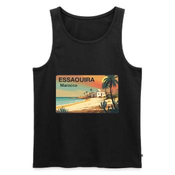 Essaouira, Maroc - Débardeur bio Premium Homme - noir - Devant - AI Model Male 178 light (178cm)