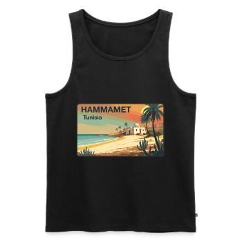 Hammamet - Débardeur bio Premium Homme - noir - Devant - AI Model Male 178 light (178cm)