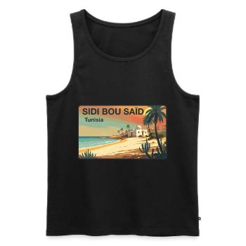 Sidi Bou Said - Männer Premium Bio Tank Top - Schwarz - Vorne - AI Model Male 178 light (178cm)