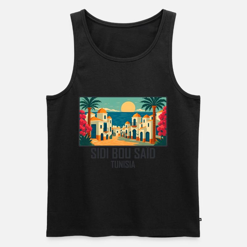 Sidi Bou Said Tunesien - Männer Premium Bio Tank Top - Schwarz