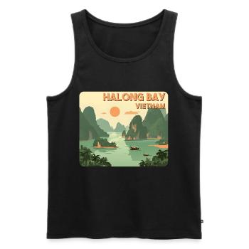 Halong Bucht Vietnam - Männer Premium Bio Tank Top - Schwarz - Vorne - AI Model Male 178 light (178cm)