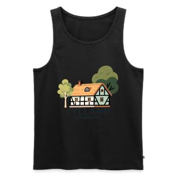 Juetland Fachwerkhaus mit baeumen - Männer Premium Bio Tank Top - Schwarz - Vorne - AI Model Male 178 light (178cm)