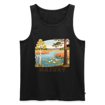 Masuria Mazury Poland - Men's Premium Organic Tank Top - black - Front - AI Model Male 178 light (178cm)