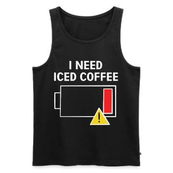 Kaffee Eiskaffee Koffein Espresso Barista Geschenk - Männer Premium Bio Tank Top - Schwarz - Vorne - Michal (187cm)