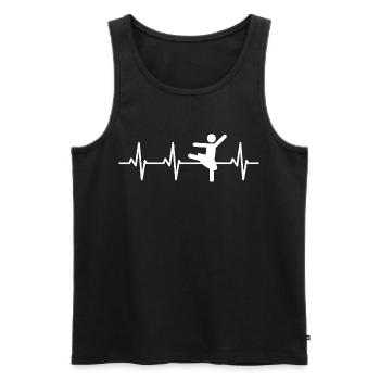 Cardiogramme de danseuse de ballet - Débardeur bio Premium Homme - noir - Devant - AI Model Male 178 light (178cm)