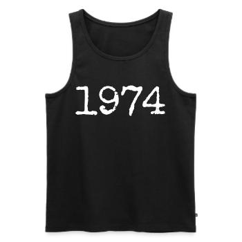 Legendär seit 1974 - Männer Premium Bio Tank Top - Schwarz - Vorne - Michal (187cm)