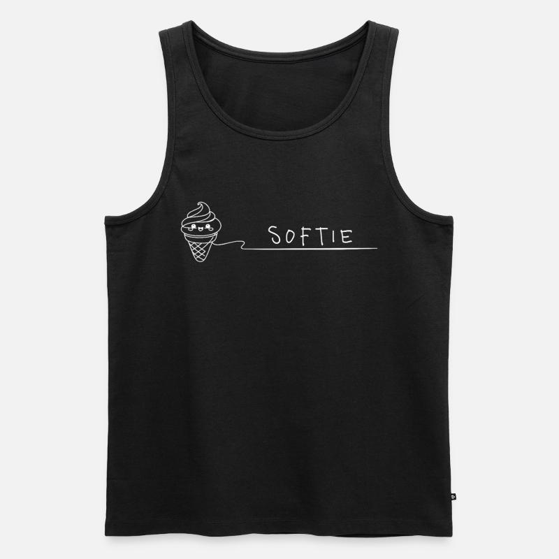 Softie. Softeis Liebe Minimal Oneline - Men's Premium Organic Tank Top - black