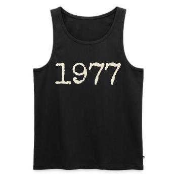 1977 Birthday Gift - Awesome since 1977 - Men's Premium Organic Tank Top - black - Front - AI Model Male 178 light (178cm)