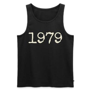 1979 Birthday Gift - Awesome since 1979 - Men's Premium Organic Tank Top - black - Front - AI Model Male 178 light (178cm)