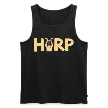 Harpenlyra Musikliebhaber-Grafik - Männer Premium Bio Tank Top - Schwarz - Vorne - AI Model Male 178 light (178cm)