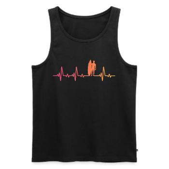 Surf Sunset Heartbeat Surfer Geschenk - Männer Premium Bio Tank Top - Schwarz - Vorne - Michal (187cm)