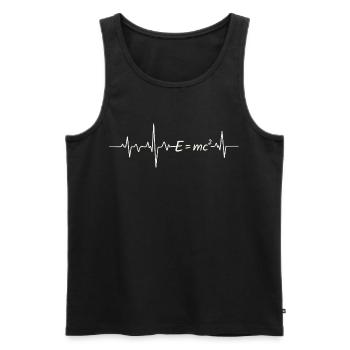 J’adore la théorie de la physique de la relativité E=mc² - Débardeur bio Premium Homme - noir - Devant - Michal (187cm)