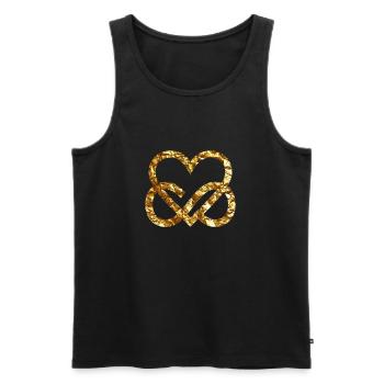 Polyamory Golden Heart Gold Infinity Heart - Men's Premium Organic Tank Top - black - Front - AI Model Male 178 light (178cm)