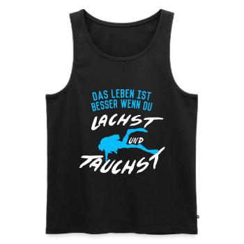 Tauchen Spruch - Männer Premium Bio Tank Top - Schwarz - Vorne - AI Model Male 178 light (178cm)