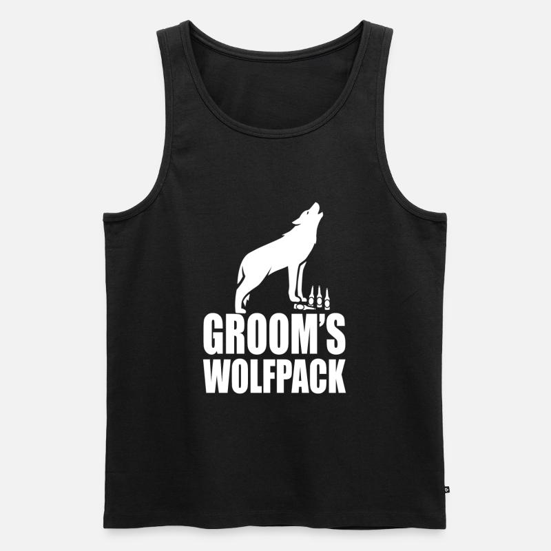 Groom's Wolfpack - Männer Premium Bio Tank Top - Schwarz