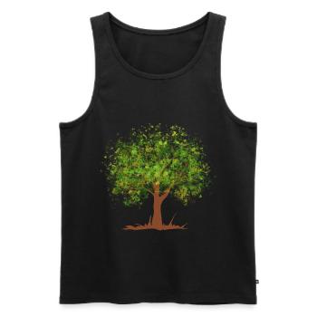 Arbre vert d'été - Débardeur bio Premium Homme - noir - Devant - AI Model Male 178 light (178cm)