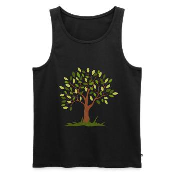 bel arbre vert - Débardeur bio Premium Homme - noir - Devant - AI Model Male 178 light (178cm)