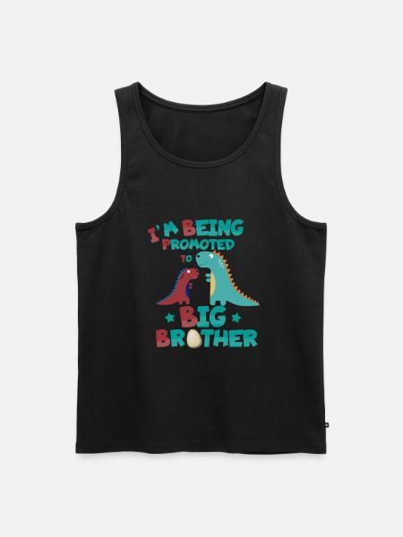 Großer Bruder Dinosaurier Brüder - Männer Premium Bio Tank Top - Schwarz