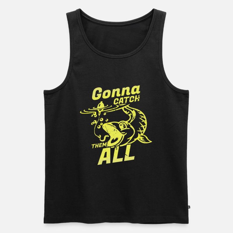 Fischen - Männer Premium Bio Tank Top - Schwarz