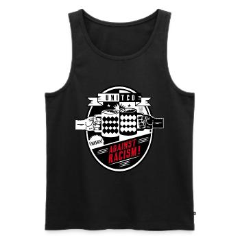 united against racism - Men's Premium Organic Tank Top - black - Front - Michal (187cm)