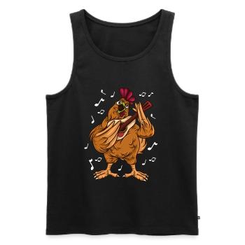 Huhn Tshirt Kinder Chicken Geschenk Country Music - Männer Premium Bio Tank Top - Schwarz - Vorne - Michal (187cm)