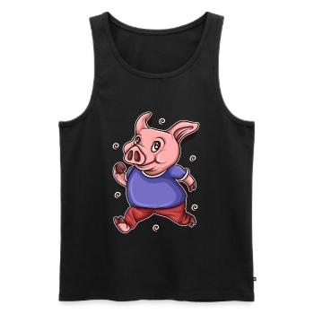 Pig Pig Tshirt Kids Sweet Gift - Débardeur bio Premium Homme - noir - Devant - Michal (187cm)