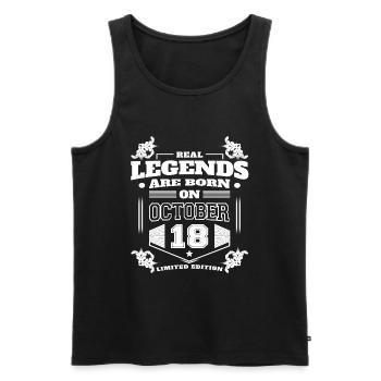 THE TRUE LEGENDS WERE BORN ON OCTOBER 18 - Men's Premium Organic Tank Top - black - Front - AI Model Male 178 light (178cm)