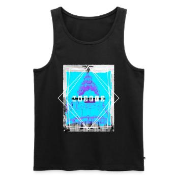 Madrid Spain City Skyline Home Love Holidays - Men's Premium Organic Tank Top - black - Front - Michal (187cm)