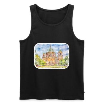 Allemagne Aquarelle Esquisse Dessinée à la main Illustration - Débardeur bio Premium Homme - noir - Devant - Michal (187cm)