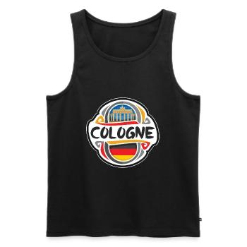 Köln Deutschland Flaggenabzeichen Reise Souvenir Briefmarke - Männer Premium Bio Tank Top - Schwarz - Vorne - Michal (187cm)