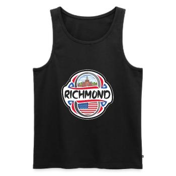 Richmond USA Vereinigte Staaten Flagge Reise Souvenir Ba - Männer Premium Bio Tank Top - Schwarz - Vorne - Michal (187cm)