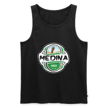 Medina Arabie Saoudite Drapeau Voyage Souvenir Badge Sta - Débardeur bio Premium Homme - noir - Devant - Michal (187cm)