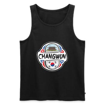 Changwon Südkorea Flagge Reise Souvenir Abzeichen St - Männer Premium Bio Tank Top - Schwarz - Vorne - Michal (187cm)