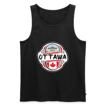 Ottawa Kanada Flagge Abzeichen Reise Souvenir Briefmarke - Männer Premium Bio Tank Top - Schwarz - Vorne - Michal (187cm)