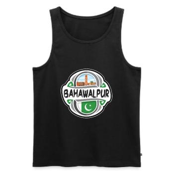 Bahawalpur Pakistan Drapeau Voyage Souvenir Badge Sta - Débardeur bio Premium Homme - noir - Devant - Michal (187cm)