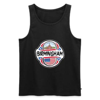 Birmingham USA États-Unis Drapeau Souvenir de voyage - Débardeur bio Premium Homme - noir - Devant - Michal (187cm)