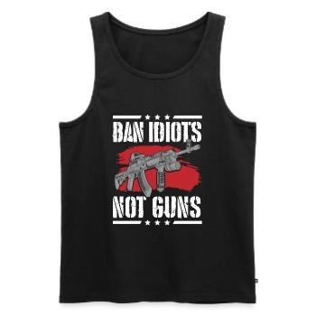 Idiot Humor Böse Bürohumor - Männer Premium Bio Tank Top - Schwarz - Vorne - Michal (187cm)