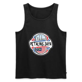 Petaling Jaya Malaysia Flagge Reise Souvenir Abzeichen - Männer Premium Bio Tank Top - Schwarz - Vorne - Michal (187cm)