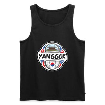 Yanggok Südkorea Flagge Reise Souvenir Abzeichen Sta - Männer Premium Bio Tank Top - Schwarz - Vorne - AI Model Male 178 light (178cm)