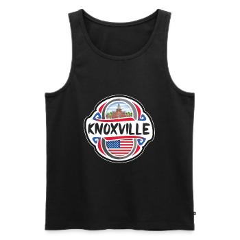 Knoxville USA Drapeau des États-Unis Souvenir de voyage B - Débardeur bio Premium Homme - noir - Devant - Michal (187cm)