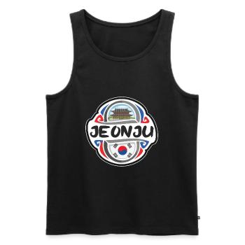 Jeonju Südkorea Flagge Reise Souvenir Abzeichen Stam - Männer Premium Bio Tank Top - Schwarz - Vorne - Michal (187cm)
