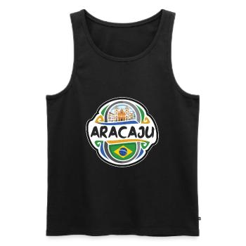 Aracaju Brésil Drapeau Badge Voyage Souvenir Timbre - Débardeur bio Premium Homme - noir - Devant - Michal (187cm)